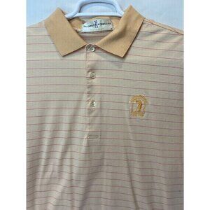 Fairway & Greene L‎  Orange Pink Stripe Polo Shirt Atlanta National Golf Club